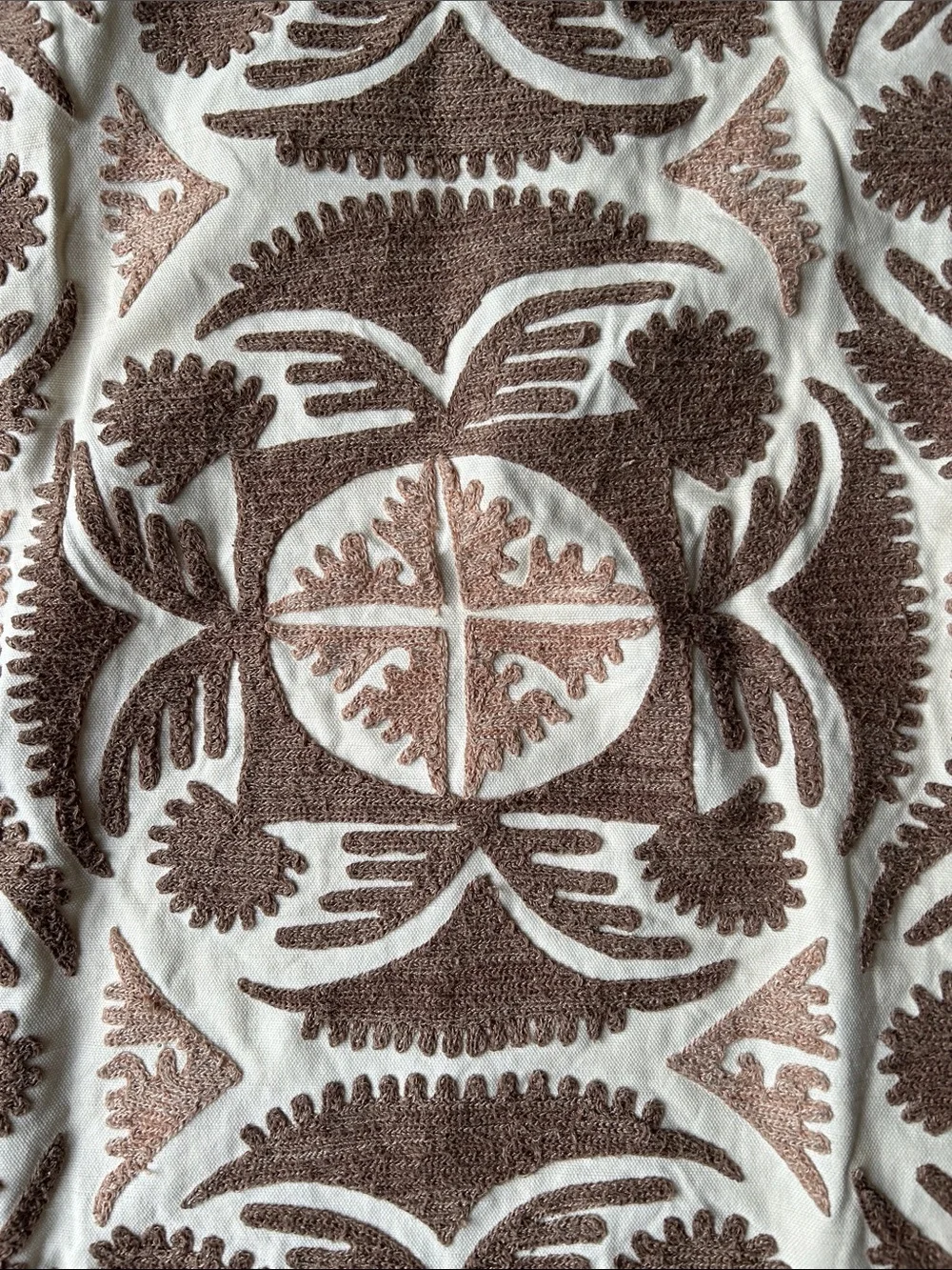 Pottery Barn Handwoven Brown and White Boho Decorative Throw Pillow Cover lumbar